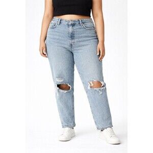 Abercrombie‎ & Fitch High Rise Distressed Mom Jeans Size 16